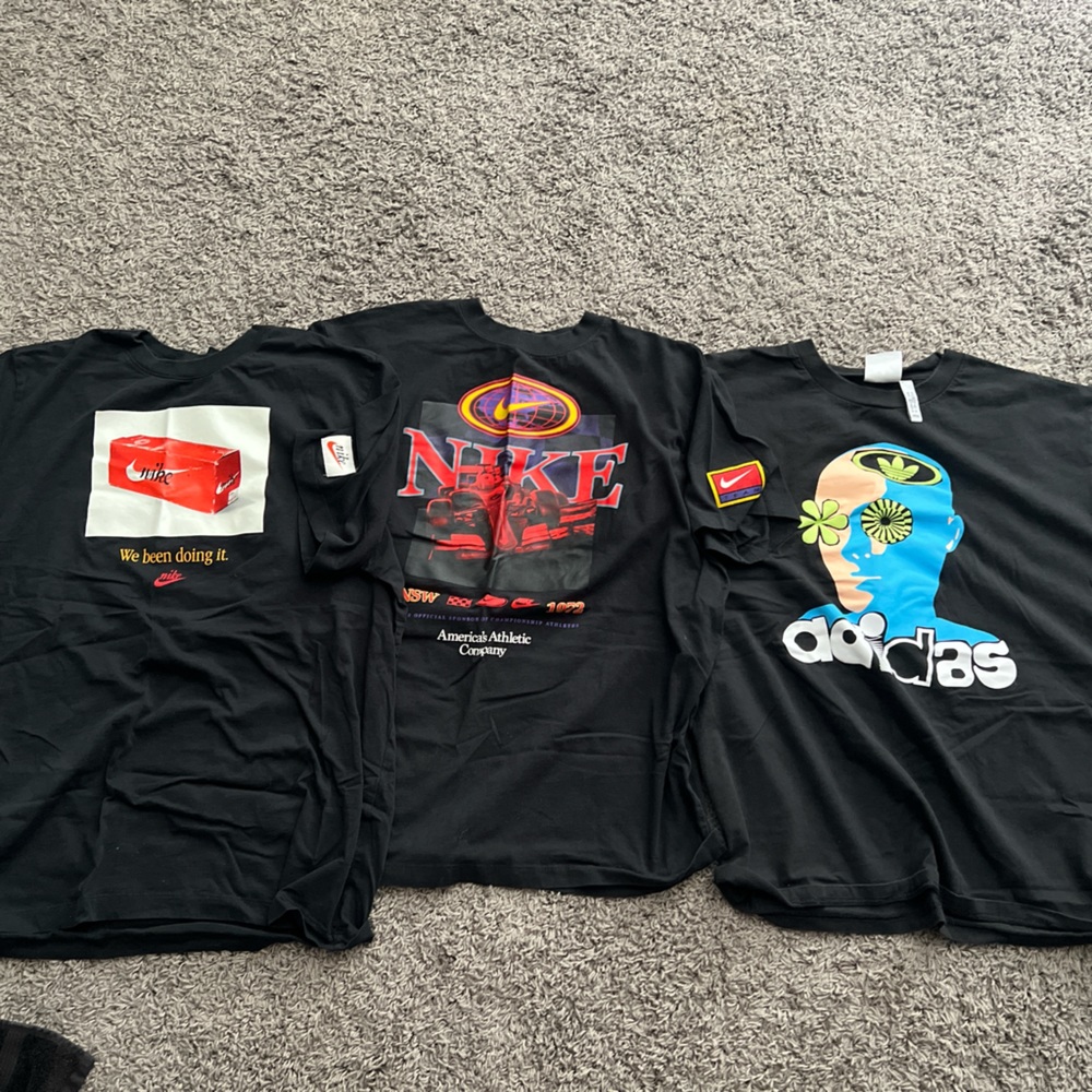 2 Nike t shirts/1 adidas t shirt new without tags